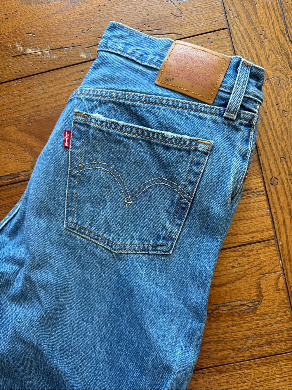 Levi's 501 button fly straight denim